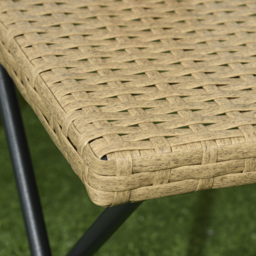 Outsunny Garden Small Folding Square Rattan Coffee Table Bistro Balcony Outdoor Wicker Weave Side Table 40Hx40Lx40Wcm, Natural - thumbnail 8