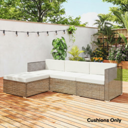 Outsunny 7-Piece Patio Furniture Cushions, Outdoor Loveseat Cushion with Removable Covers for Rattan Furniture, 60x60 cm, Cream - thumbnail 9
