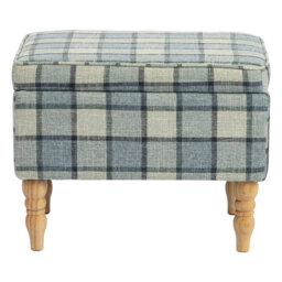 HOMCOM Linen Fabric Upholstered Footstool, Rectangular Storage Stool with Removable Top, Padded Seat and Hidden Space, Grey - thumbnail 1