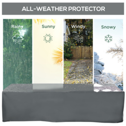 Outsunny Rattan Furniture Shield: Water-Resistant Oxford Cover for Lounge Sets, UV Protection, 200 x 73 x 35cm, Grey - Aosom UK - thumbnail 4