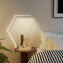 HOMCOM LED Desk Lamp, Dimmable Desk Light with Swing Arm and Clamp, Adjustable Eye-Caring Table Lamp with 2 Colour Modes & 5 Brightness Levels for Study, Drawing, Office, Architect, Task, White - thumbnail 8