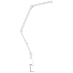 HOMCOM LED Desk Lamp, Dimmable Desk Light with Swing Arm and Clamp, Adjustable Eye-Caring Table Lamp with 2 Colour Modes & 5 Brightness Levels for Study, Drawing, Office, Architect, Task, White - thumbnail 1
