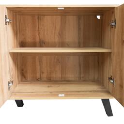 Modern Sideboard with Matt Handles and Sturdy Legs, Durable Storage Cabinet with Adjustable Shelves, 150L x 35W x 78H cm, Wood - Aosom UK - thumbnail 6
