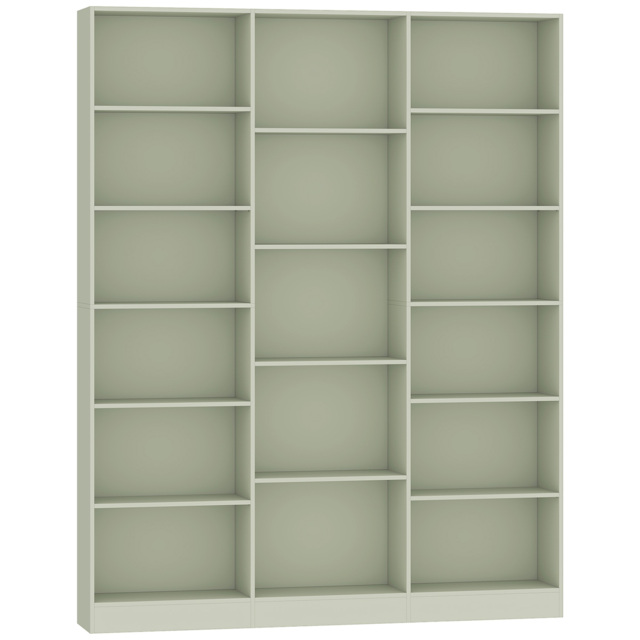 HOMCOM Bookcase with Open Storage, 6-Tier Bookshelf with Anti-Tipping Hardware, Light Green - image 1