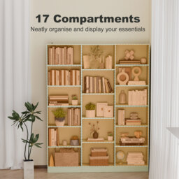 HOMCOM Bookcase with Open Storage, 6-Tier Bookshelf with Anti-Tipping Hardware, Light Green - thumbnail 4