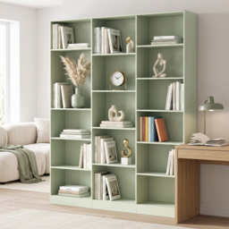 HOMCOM Bookcase with Open Storage, 6-Tier Bookshelf with Anti-Tipping Hardware, Light Green - thumbnail 9