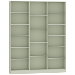 HOMCOM Bookcase with Open Storage, 6-Tier Bookshelf with Anti-Tipping Hardware, Light Green - thumbnail 1