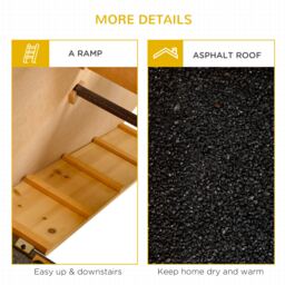 PawHut Wood-metal Rabbit Hutch Elevated Pet House Bunny Cage with Slide-Out Tray Asphalt Openable Roof Lockable Door Outdoor - Aosom UK - thumbnail 8