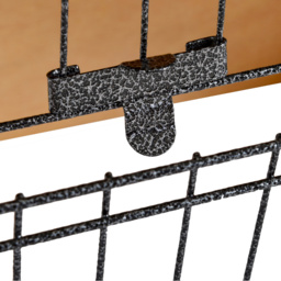 PawHut Wood-metal Rabbit Hutch Elevated Pet House Bunny Cage with Slide-Out Tray Asphalt Openable Roof Lockable Door Outdoor - Aosom UK - thumbnail 9