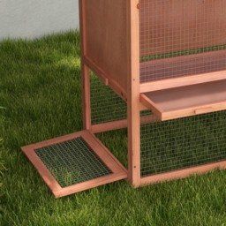 PawHut 2-Tier Solid Wooden Rabbit Hutch, Waterproof Asphalt Roof, Ramp, Removable Tray for Rabbits & Small Pets, Red/Brown - Aosom UK - thumbnail 8