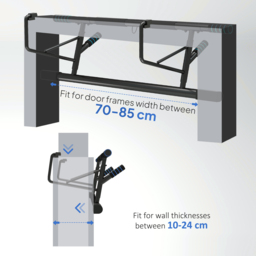 SPORTNOW Pull-Up Bar Doorway, No Drilling Chin-Up Bar Push Up Stand with Resistance Bands and Padded Handles for Home Gym Exercise, Blue - thumbnail 5