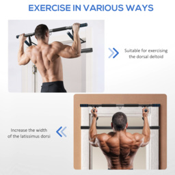 SPORTNOW Pull-Up Bar Doorway, No Drilling Chin-Up Bar Push Up Stand with Resistance Bands and Padded Handles for Home Gym Exercise, Blue - thumbnail 4