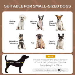 PawHut Raised Dog Bed Waterproof Elevated Pet Cot with Breathable Mesh UV Protection Canopy Coffee, for Small Dogs, 61 x 46 x 62cm - Aosom UK - thumbnail 4
