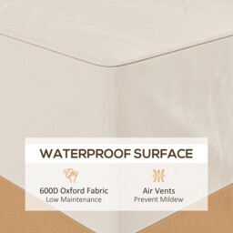 Outsunny Garden Furniture Covers Waterproof, 600D Oxford Outdoor Furniture Cover with 4 Air Vents, 275 x 208 x 78 cm, Beige - thumbnail 5