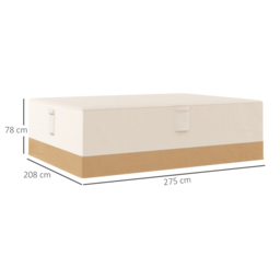 Outsunny Garden Furniture Covers Waterproof, 600D Oxford Outdoor Furniture Cover with 4 Air Vents, 275 x 208 x 78 cm, Beige - thumbnail 3