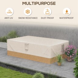 Outsunny Garden Furniture Covers Waterproof, 600D Oxford Outdoor Furniture Cover with 4 Air Vents, 275 x 208 x 78 cm, Beige - thumbnail 6