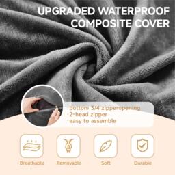 Large Bean Bag Sofa Chair with Eco-Friendly Bead Filling, Foldable Design, Reading Lounger for Adults, 150L x 150W x 60H cm, Dark Gray - Aosom UK - thumbnail 7