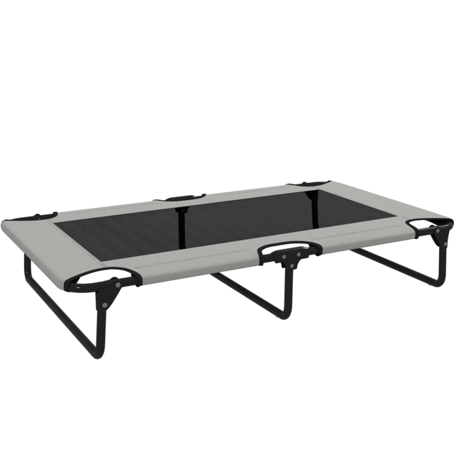 PawHut Portable Raised Dog Bed, Elevated Pet Cot with Breathable Mesh for Indoor Outdoor, for Large Dogs, Light Grey - image 1