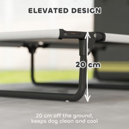 PawHut Portable Raised Dog Bed, Elevated Pet Cot with Breathable Mesh for Indoor Outdoor, for Large Dogs, Light Grey - thumbnail 4