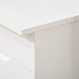 HOMCOM High Gloss Computer Desk with Drawers, Modern Writing Workstation with Storage Cabinet, PC Study Table for, Office, Study, White - Aosom UK - thumbnail 8