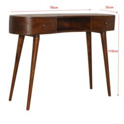 Wood Console Table with 2 Drawers & Open Slot, Durable Construction, Window Side Writing Table for Living Room & Bedroom, Brown - Aosom UK - thumbnail 3