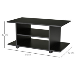 HOMCOM Modern TV Stand with Storage Shelves, Sleek Design for Living Rooms, Space-Saving, Black - Aosom UK - thumbnail 3