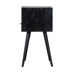Mini Nightstand with Drawer and Open Shelf, Sustainable Construction, Small side table for Bedroom, 30L x 30W x 57H cm, Black - Aosom UK - thumbnail 7