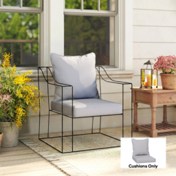 Outsunny Replacement Cushion Pillow for Patio Chair, Indoor Outdoor Seat and Back Cushion Set, Light Grey - Aosom UK - thumbnail 2