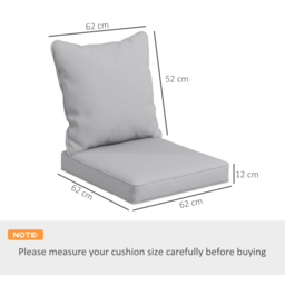 Outsunny Replacement Cushion Pillow for Patio Chair, Indoor Outdoor Seat and Back Cushion Set, Light Grey - Aosom UK - thumbnail 3