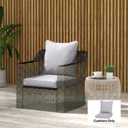 Outsunny Replacement Cushion Pillow for Patio Chair, Indoor Outdoor Seat and Back Cushion Set, Light Grey - Aosom UK - thumbnail 9