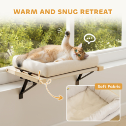 PawHut Cat Radiator Bed, Adjustable Hanging Cat Hammock with Removable and Washable Cushion for Indoor Cats, Cream White - thumbnail 8