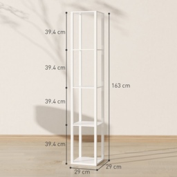 HOMCOM Floor Lamp with Shelves and 3 Brightness Levels - White - thumbnail 3