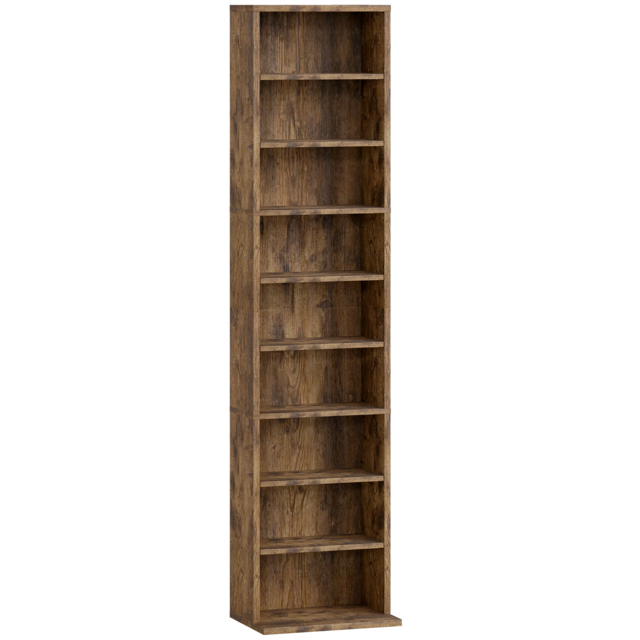 HOMCOM 260 Narrow CD Storage Unit - Rustic Brown - image 1