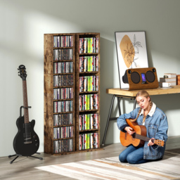 HOMCOM 260 Narrow CD Storage Unit - Rustic Brown - thumbnail 9