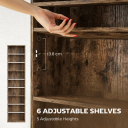HOMCOM 260 Narrow CD Storage Unit - Rustic Brown - thumbnail 5