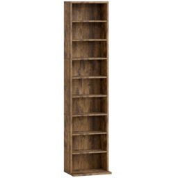HOMCOM 260 Narrow CD Storage Unit - Rustic Brown - thumbnail 1