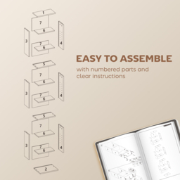 HOMCOM 260 Narrow CD Storage Unit - Rustic Brown - thumbnail 7