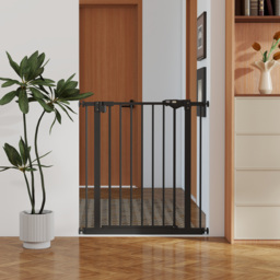 PawHut Adjustable Metal Dog Gate, Safety Barrier for Pets, 74-80cm Wide, Easy Installation, Black - Aosom UK - thumbnail 9