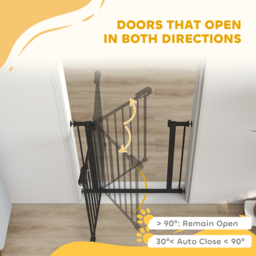 PawHut Adjustable Metal Dog Gate, Safety Barrier for Pets, 74-80cm Wide, Easy Installation, Black - Aosom UK - thumbnail 5