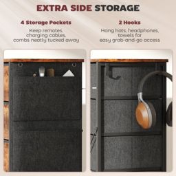 HOMCOM Chest of Five Fabric Drawers - Rustic Brown - thumbnail 5