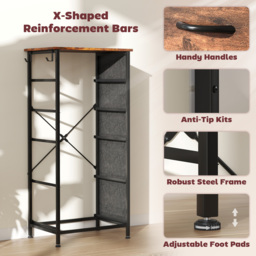 HOMCOM Chest of Five Fabric Drawers - Rustic Brown - thumbnail 7
