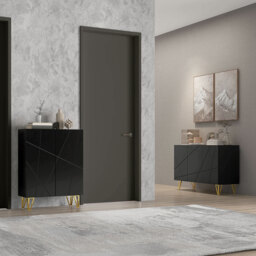 HOMCOM Modern Luxe High Gloss Sideboard, with Hairpin Legs - White - Aosom UK - thumbnail 9