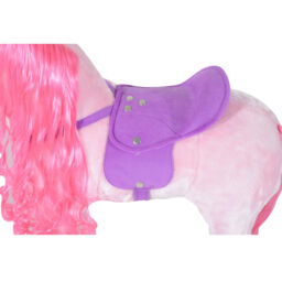 HOMCOM Kids Plush Ride On Walking Horse W/Sound-Pink - thumbnail 8