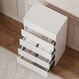 HOMCOM Chest of Drawers, 5-Drawer Storage Cabinets, Modern Dresser, Storage Drawer Unit for Bedroom - thumbnail 8