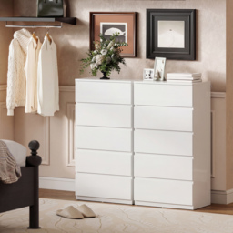 HOMCOM Chest of Drawers, 5-Drawer Storage Cabinets, Modern Dresser, Storage Drawer Unit for Bedroom - thumbnail 9