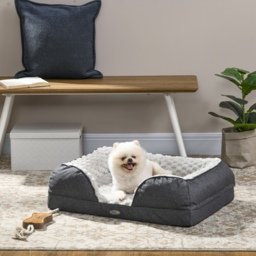 PawHut Calming Dog Bed Pet Mattress w/ Removable Cover, Anti-Slip Bottom, for Small Dogs, 70L x 50W x 18Hcm - Charcoal Grey - Aosom UK - thumbnail 2