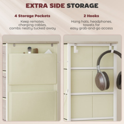 HOMCOM Chest of Ten Fabric Drawers - Natural Wood Finish - thumbnail 5