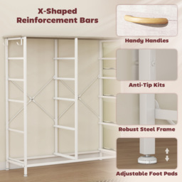 HOMCOM Chest of Ten Fabric Drawers - Natural Wood Finish - thumbnail 7