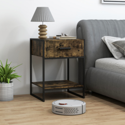 HOMCOM Modern Bedside Table - Rustic Brown - thumbnail 7