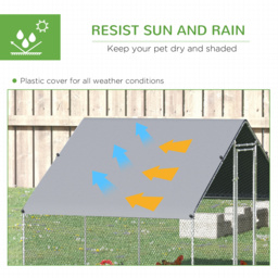 PawHut Chicken Run with Activity Shelf and Cover, Walk-In Coop for Outdoor Use, 3 x 6 x 2m - Aosom UK - thumbnail 5